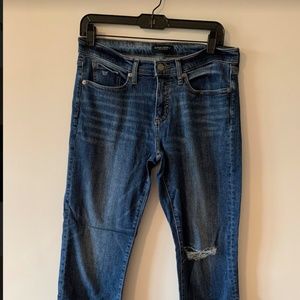 Banana Republic Dark Wash Jeans with Distressed KneeH 28